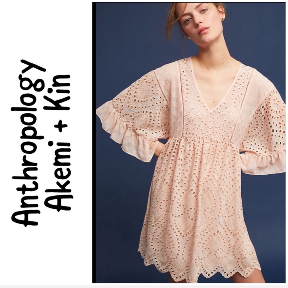 Anthropology Akemi + Kin  Eyelet Peach size 10p